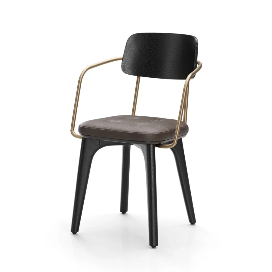 Stellar Works Utility Half Back Wood Armchair #27