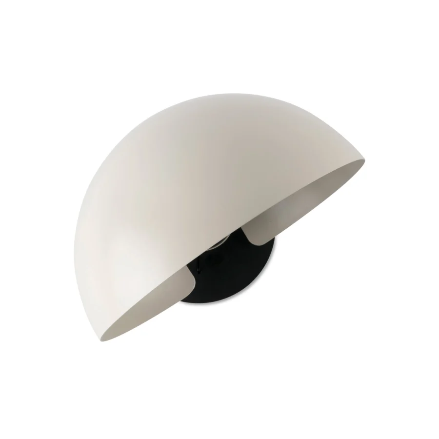 Wall lamp by Faro Barcelona Dominica featuring a steel shade in matte white with a black metal mounting plate