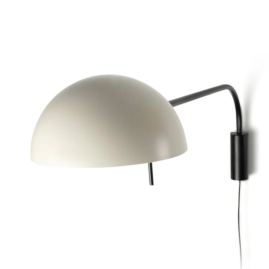 Wall lamp by Faro Barcelona in matte black steel structure and light grey metal shade