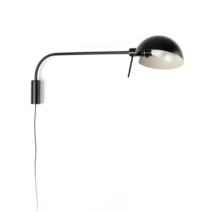 Wall lamp by Faro Barcelona in steel with matte black finish, featuring a horizontal arm and pivoting shade