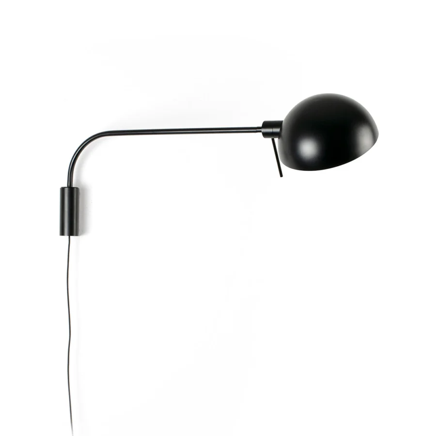 Wall lamp by Faro Barcelona in steel, possessing a matte finish and adjustable arm with directional downward shade