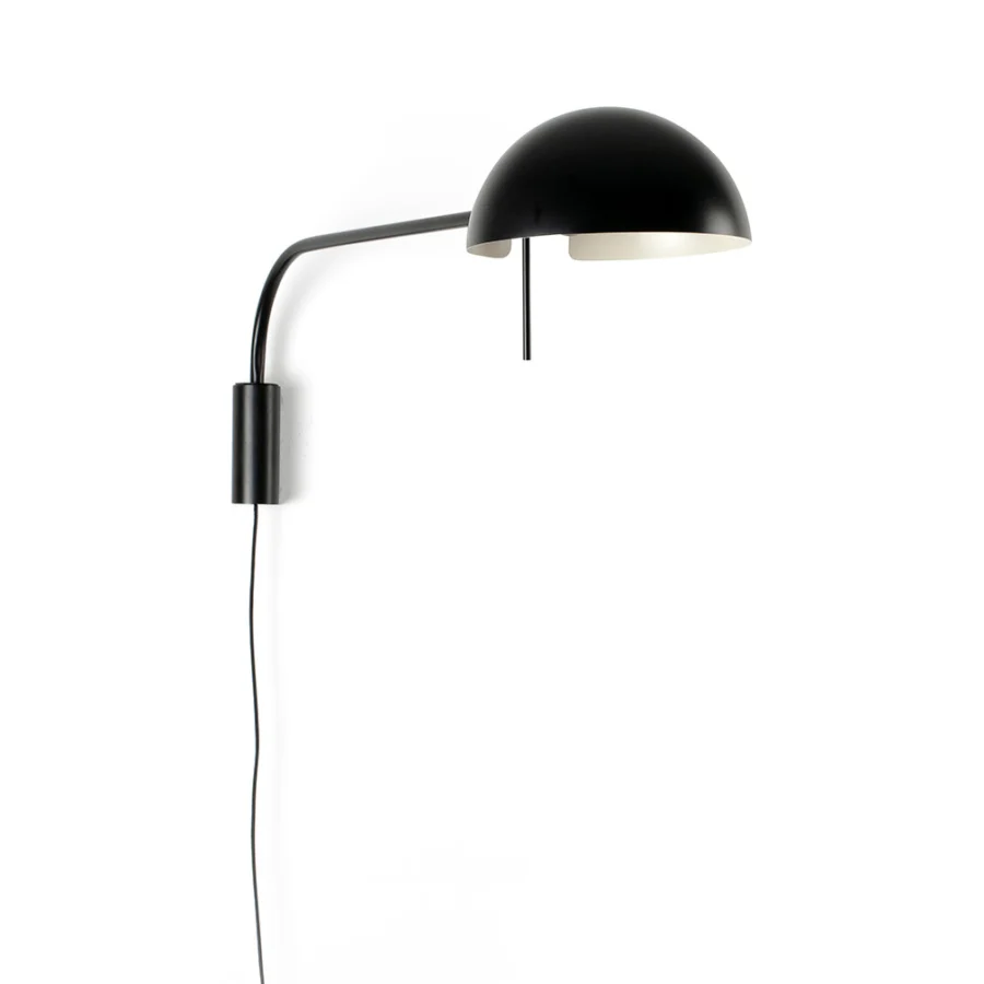 Wall lamp by Faro Barcelona featuring steel structure, matte black exterior finish plus light gray interior