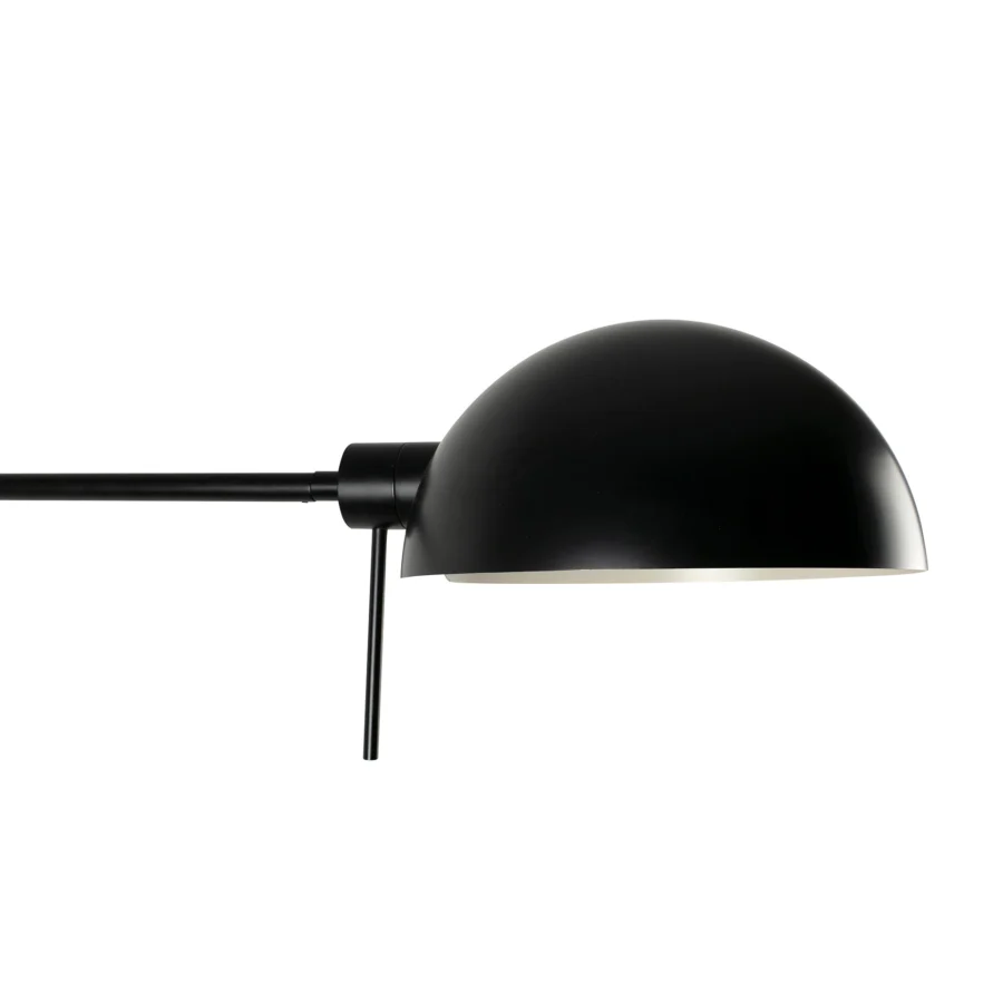 Wall lamp by Faro Barcelona in steel with matte black finish, utilizing an articulated horizontal arm and hemispherical shade