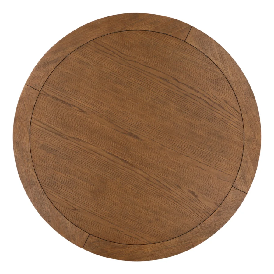 Bistrot table by Dovetail Henley in rubber wood and oak veneer featuring a dark brown finish