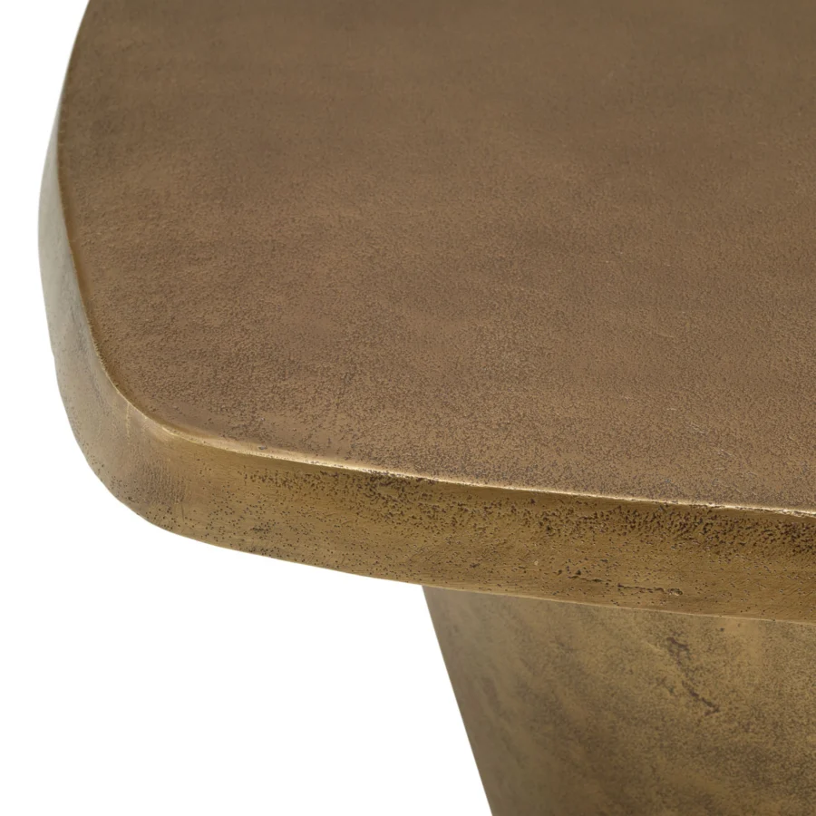Coffee table set by Eichholtz in metal with matte bronze and brown mottled finish, displaying irregular curved silhouettes
