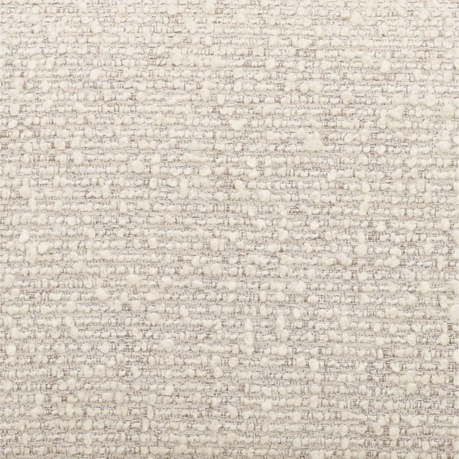 Lounge chair by Dovetail Rue in off white and cream polyester boucle fabric featuring a textured surface with tan undertones