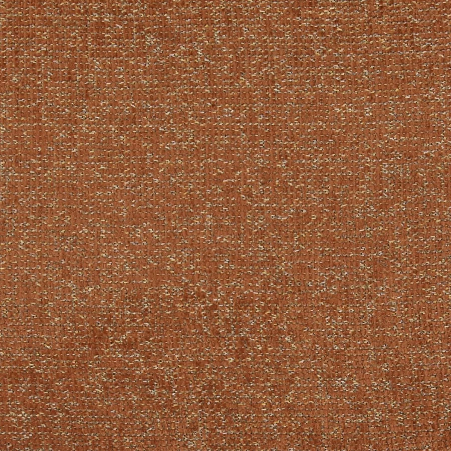 Bench by Dovetail Casa in rust orange, terracotta, and off-white boucle upholstery featuring a dense textured weave