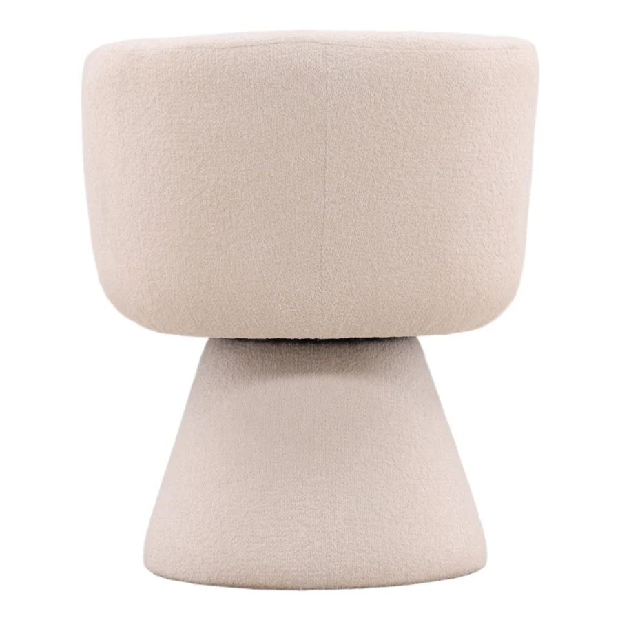 Dining chair by Dovetail Omaira in beige polyester upholstery featuring a swivel base and matte finish