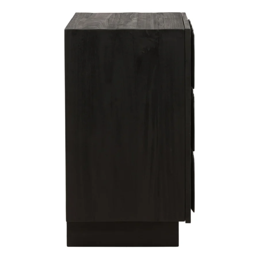 Sideboard by Dovetail Marika in wood with dark brown matte finish, featuring rectangular silhouette and stacked drawers