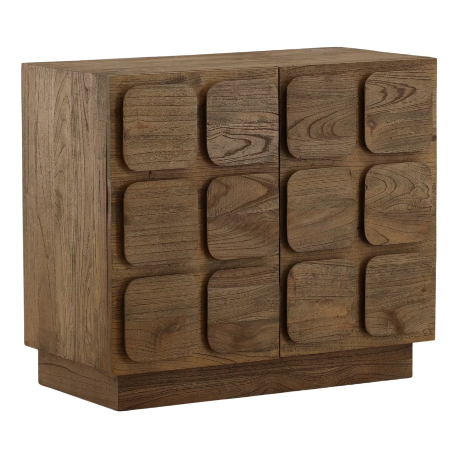 Sideboard by Dovetail in wood, featuring a matte finish, brown grain, and twelve paneled doors