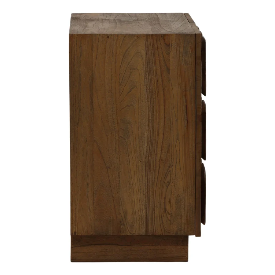 Sideboard by Dovetail Marika built from wood featuring a matte finish highlighting grain in medium brown and golden tones