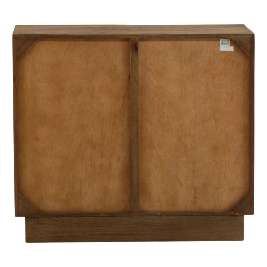Sideboard by Dovetail Marika crafted from wood holding a smooth matte finish showing natural grain patterns in brown tan gold…