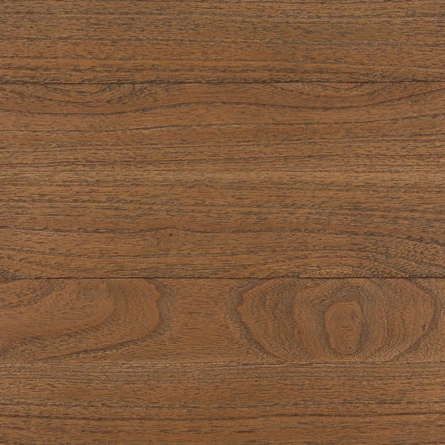 Sideboard by Dovetail in medium brown wood with linear grain, earthy tans, streaks, knots, and matte natural finish