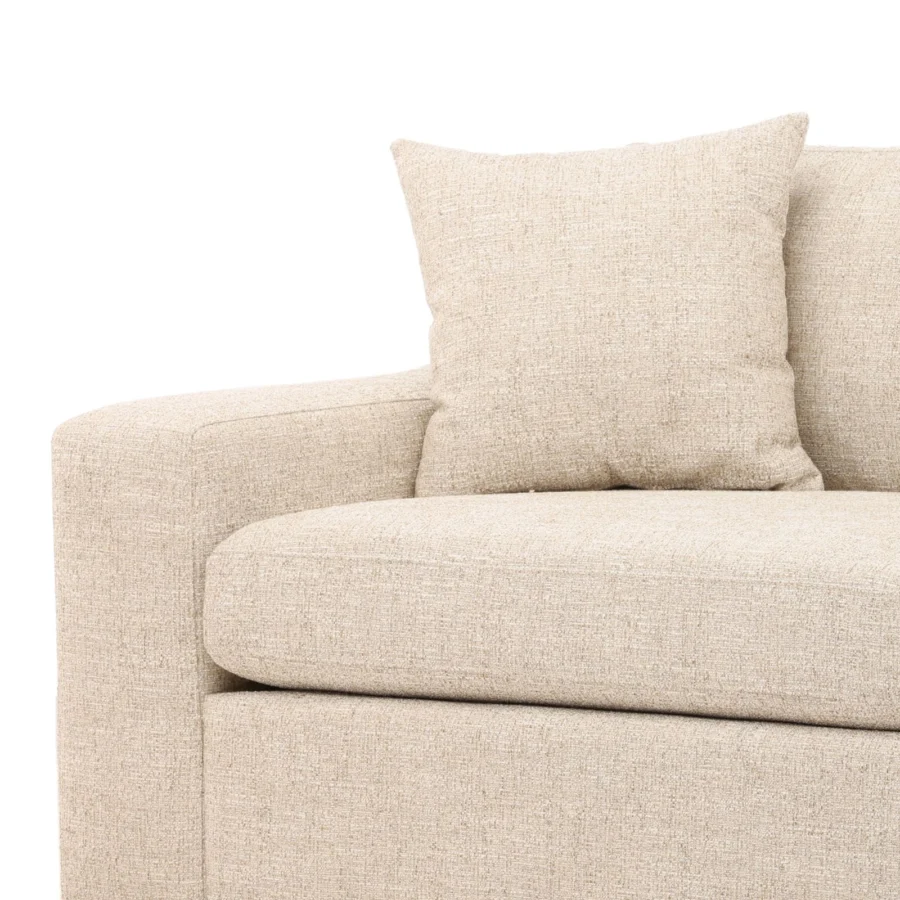 Sofa by Dovetail with hardwood frame in light beige woven fabric and matte finish including cushions