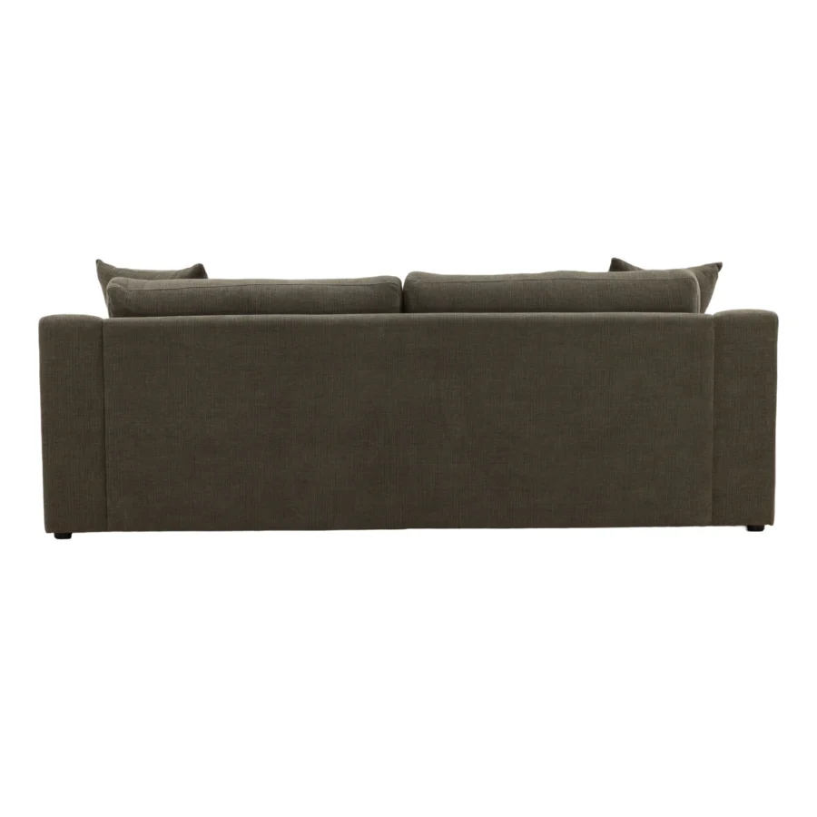 Sofa by Dovetail Emma in dark grayish brown canvas fabric with hardwood frame and wide arms