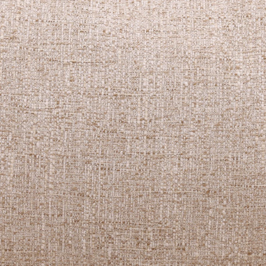 Lounge chair by Dovetail in beige woven upholstery with a rough matte tactile finish and mottled multi-tonal tweed grid