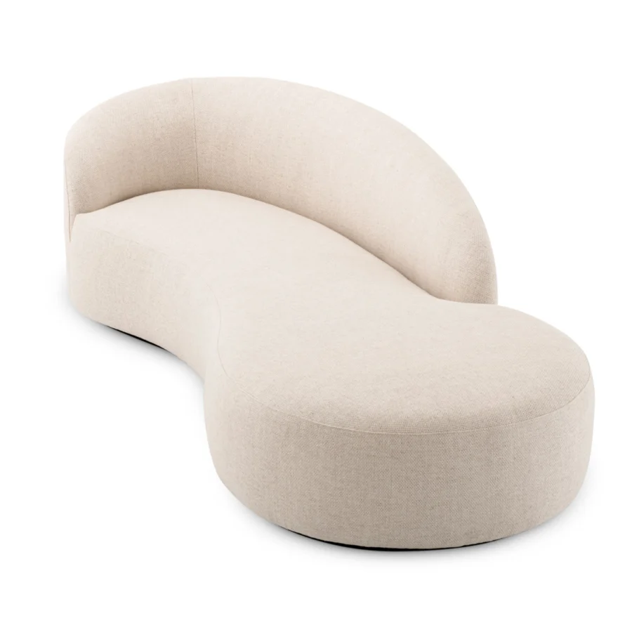 Sofa by Eichholtz Bernd in Pausa Natural fabric featuring an organic silhouette over a black base