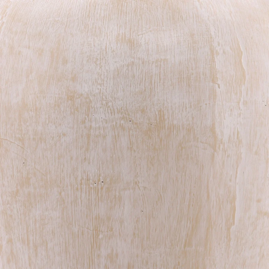 Pot by Dovetail in ceramic with weathered matte finish, pale cream tone and visible vertical brush strokes