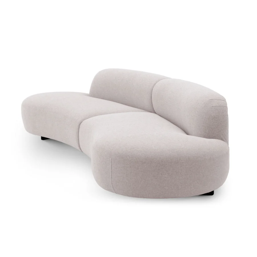 Sofa by Eichholtz Björn in light gray fabric with black powder coated steel legs