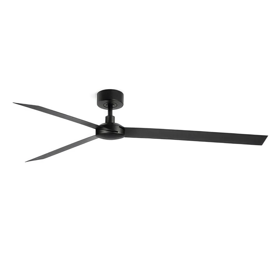 Ceiling fan by Faro Barcelona crafted from metal featuring a matte black finish alongside three blades