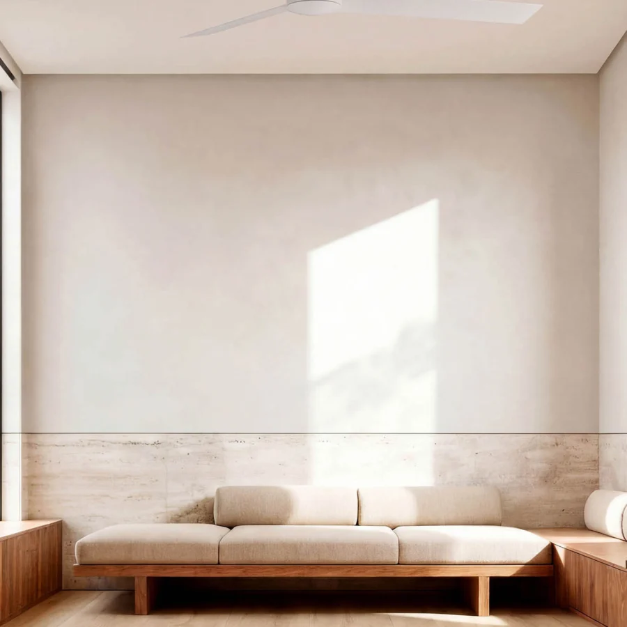 Ceiling fan by Faro Barcelona in white metal with a matte finish and three blades
